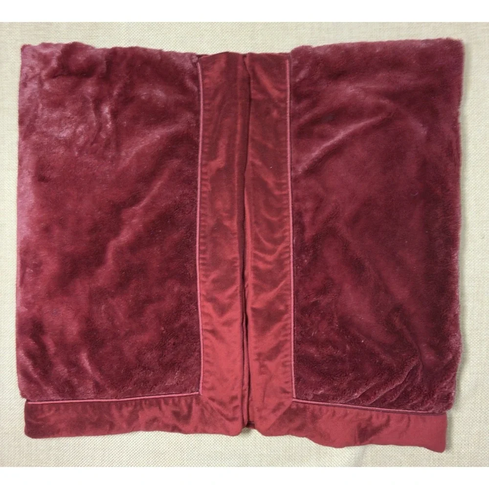 Restoration Hardware Throw Blanket Red Cozy Plush Shiny 60x70